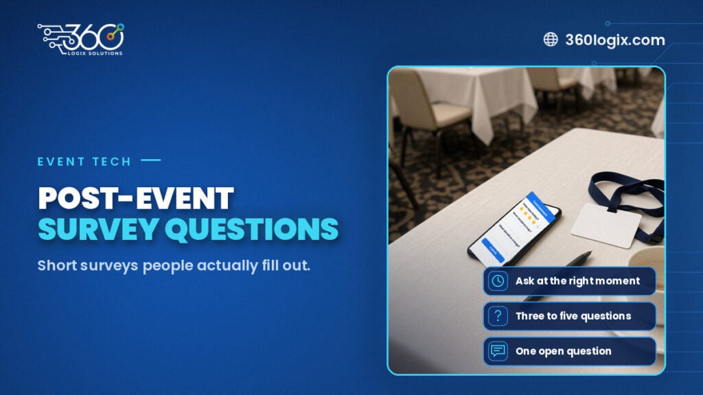Phone showing a short post-event attendee survey