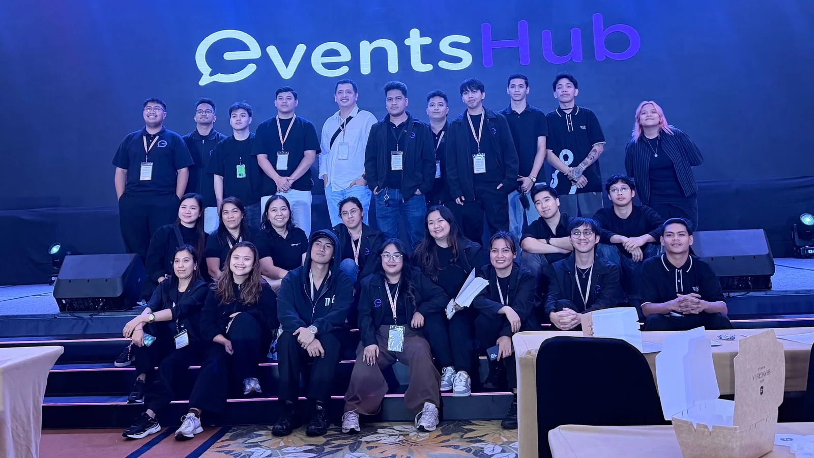 The 360 Logix events team together on stage at an event they ran