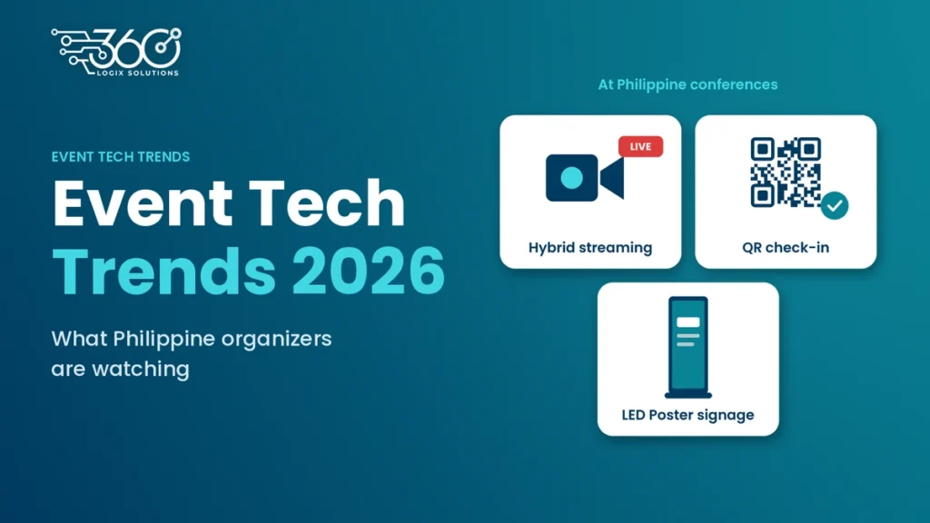 Hybrid streaming, QR check-in and LED Poster digital signage at a Philippine conference