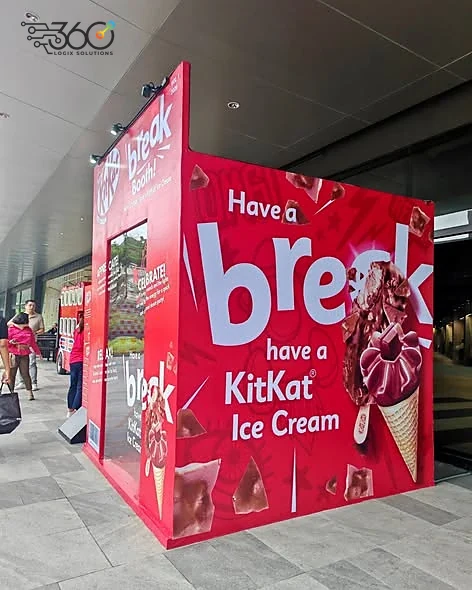 The KitKat booth at The Crates, Ayala Malls Arca South, with a portrait screen in its side where our interactive KitKat games ran