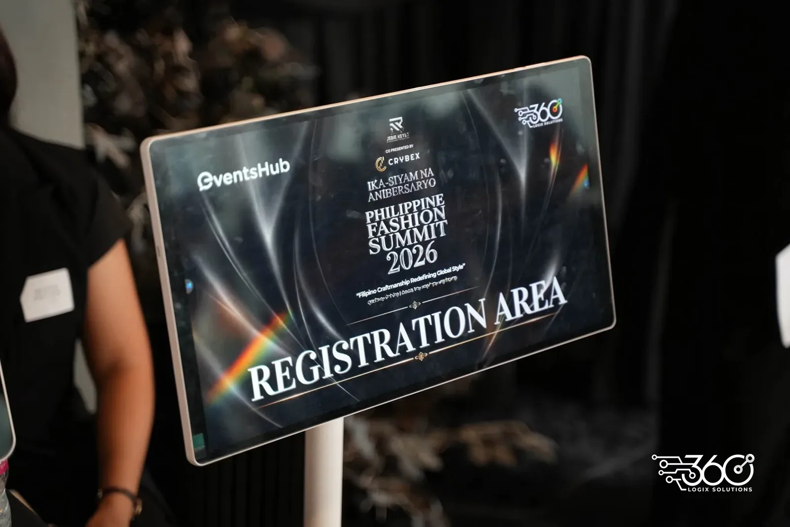 Smart display marking the event registration and check-in area at the 9th Philippine Fashion Summit