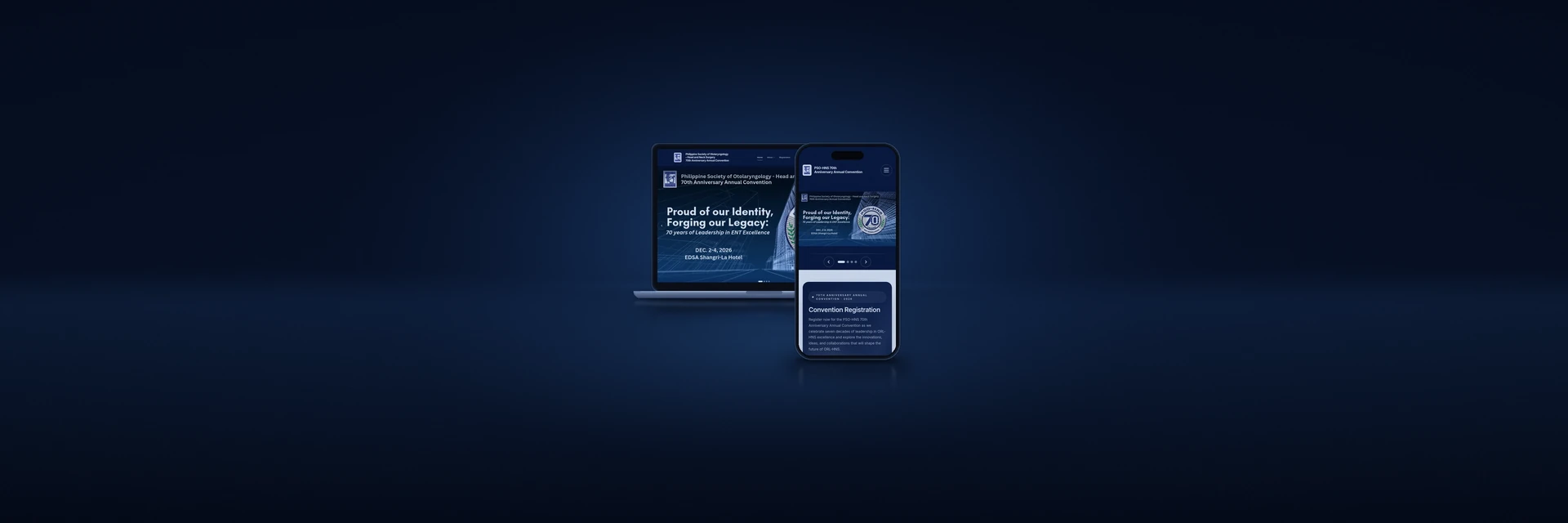 PSO-HNS website shown on a laptop and phone, built by 360 Logix